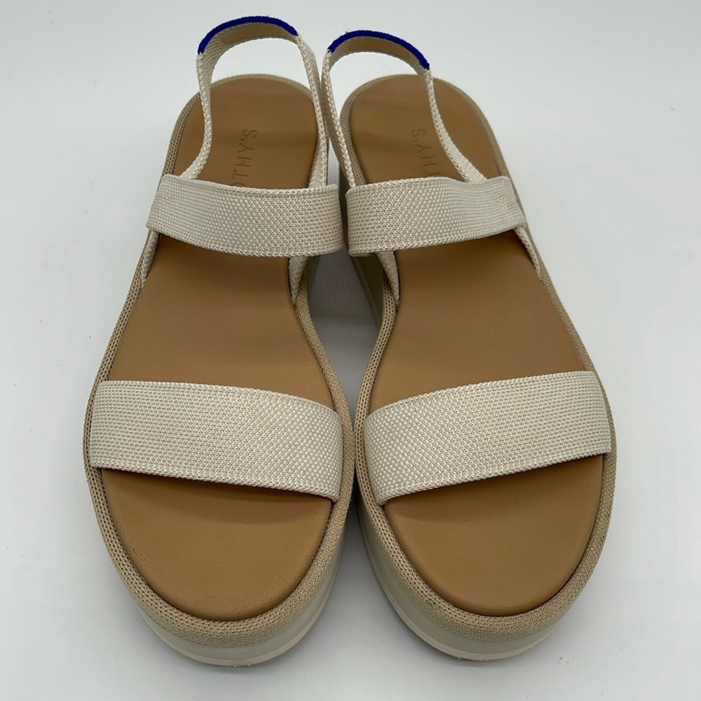 Rothy's Cream and Tan Slingback Sandals